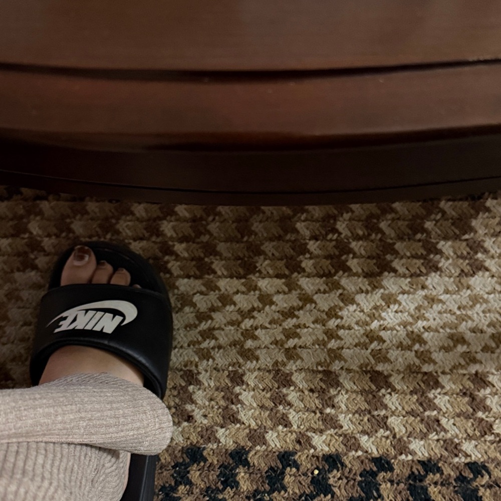 Nike Black and White Slide Sandals